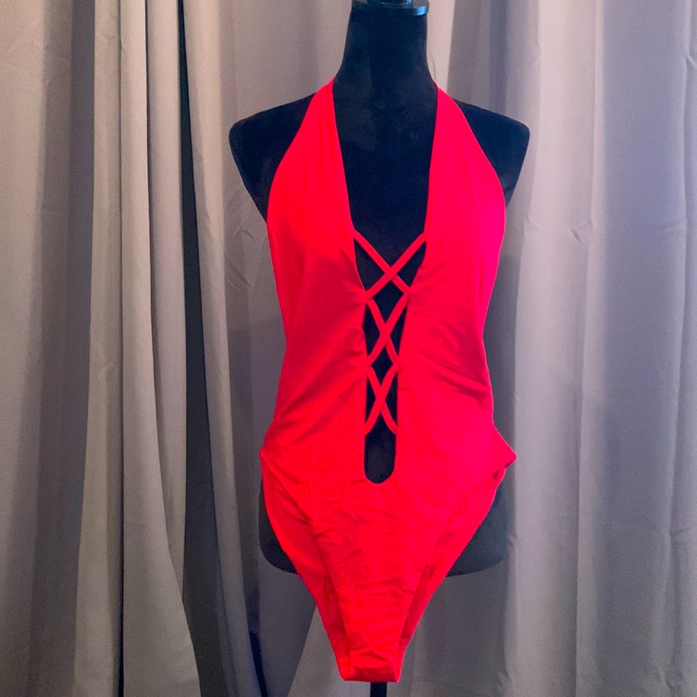 SUPER SEXY and soft red bodysuit perfect by itself or under jeans or pants